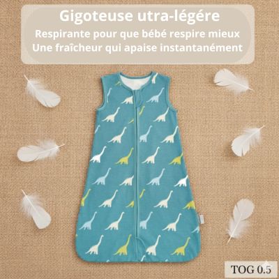 gigoteuse Dino vert doux pour la peau sensible