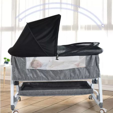 moustiquaires lit bébé barrière douce noir double fermeture