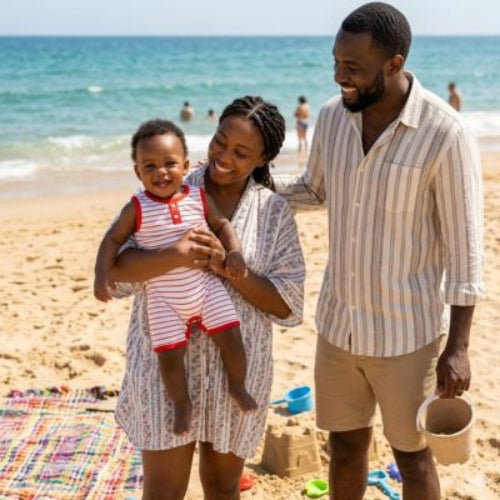 Barboteuse bébé garçon sans manches rayée rouge en coton