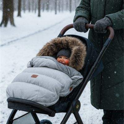 Chancelière bébé polaire gris