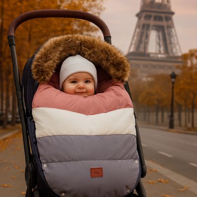 Chancelière bébé polaire rose blanc gris