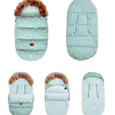 Chancelière poussette hiver chaud triangle vert