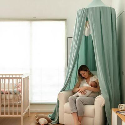 Ciel de Lit bebe vert accessoire multifonction