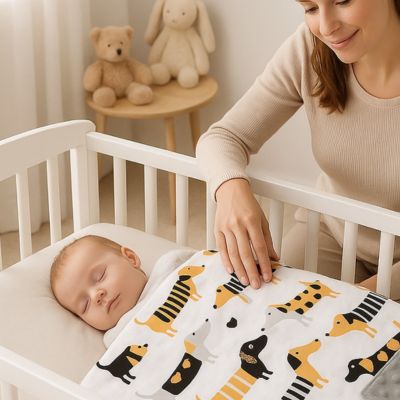 Couverture bebe chien chambre