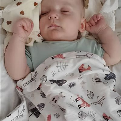 Couverture bebe hibou renard coton