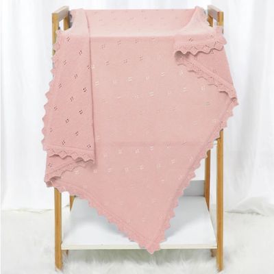Couverture bebe tricot rose
