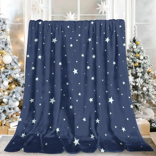 Couverture etoile pour bebe bleu marine réconfortante