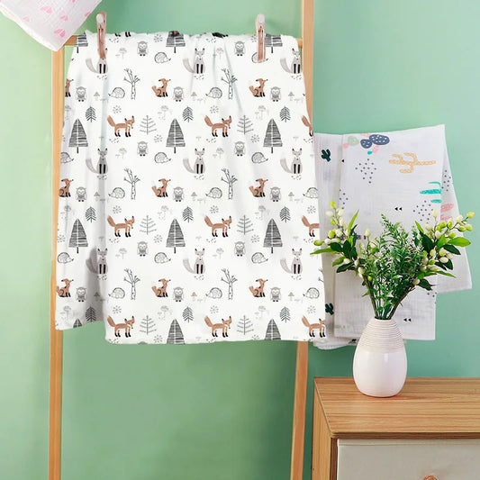 Couverture_bebe_hibou_renard_coton