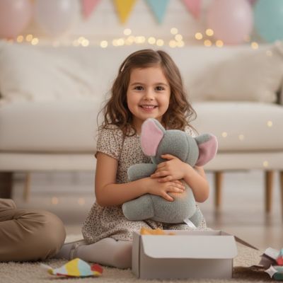 Peluche bebe éléphant respire Zen cadeau