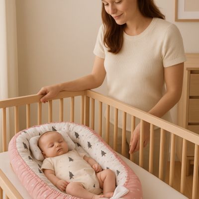 Réducteur de lit bébé sapin rose berceau