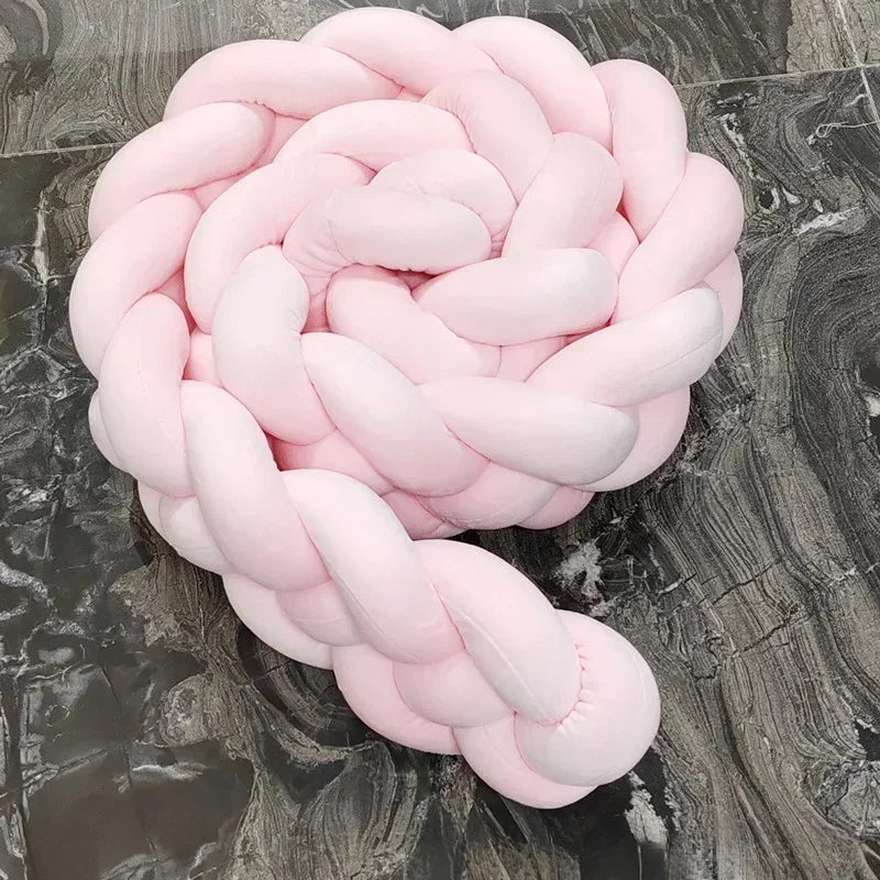 tresse de lit bébé 4 brins rose