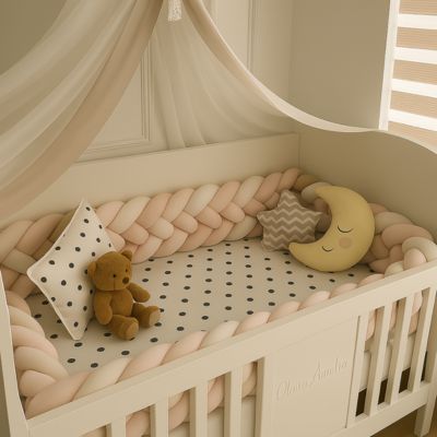 Tour de lit tressé 6 brins roselatté robuste