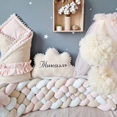 Tour de lit tressé 6 brins roselatté