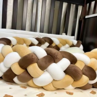 Tour de lit tressé caramel chambre