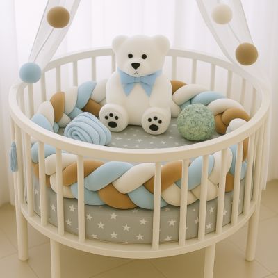 Tour de lit tressé ciel sable