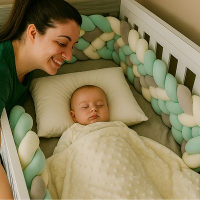 Tour de lit tressé coton