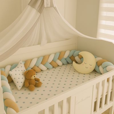 Tour de lit tressé protection ciel sable
