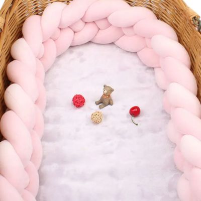 Tresse de lit bébé 4 brins rose chambre