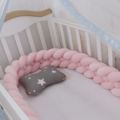 Tresse de lit bébé 4 brins rose