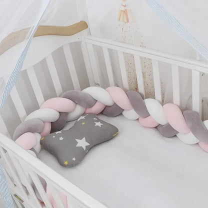 Tresse_de_lit_bébé_rose_gris_blanc