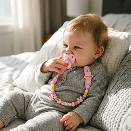 Attache tetine rose la solution anti-perte