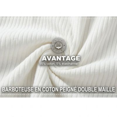 barboteuse bébé blanc en coton doux