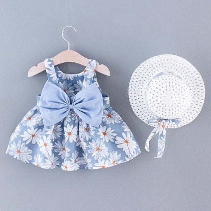 barboteuse bebe fille adorable nœud bleu avec chapeau