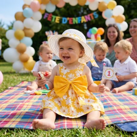 barboteuse bébé fille adorable nœud jaune en coton doux