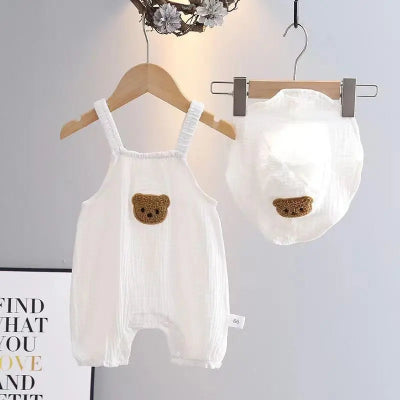 barboteuse bébé fille sans manches à motif Orson