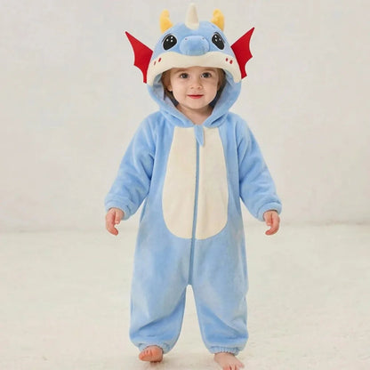barboteuse bébé genouillère dragon bleu