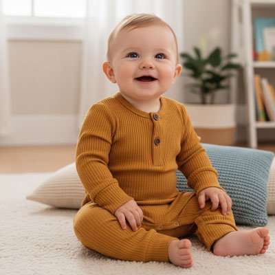 barboteuse bébé moutarde pratique