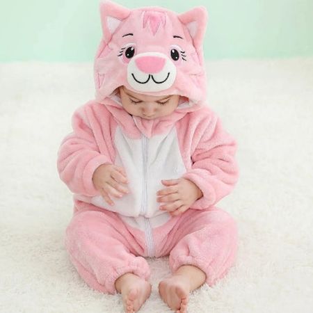 Barboteuse bébé grenouillère chat rose douce