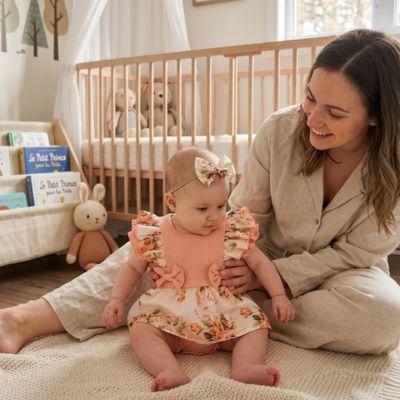 body bébé fille manches courtes fleurie rose confortable