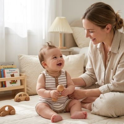 body bébé garçon sans manches rayée brun confortable