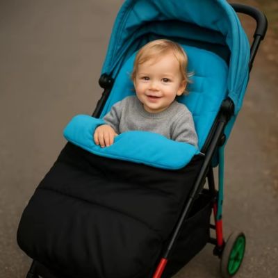 chancelière poussette protection thermique bleu