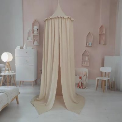 ciel de lit bébé beige baldaquin bulle féerique