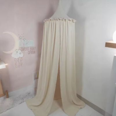 ciel de lit bébé beige baldaquin décoratif
