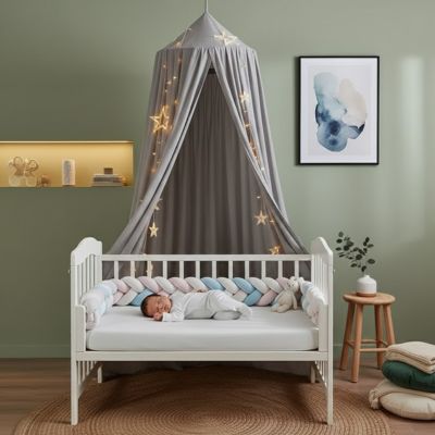ciel de lit bébé gris clair favorise le sommeil