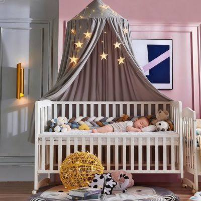 ciel de lit bébé gris clair