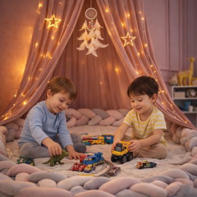 ciel de lit bebe rose espace de jeux