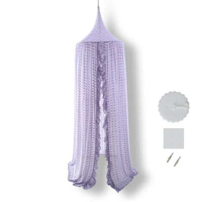 ciel de lit bébé violet facile a installer