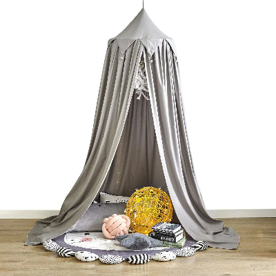 ciel de lit enfant gris décoration de chambre