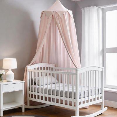 ciel de lit enfant rose poudré cocon magique