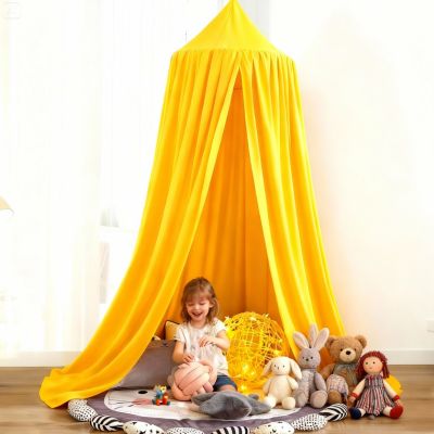 ciel de lit jaune élément décoratif