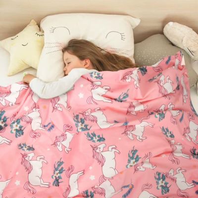 couverture bebe licorne rose coton