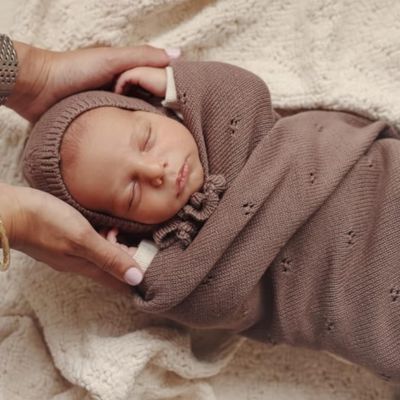 couverture bebe tricot naturel