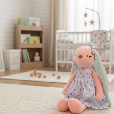 doudou bebe lapin bleu