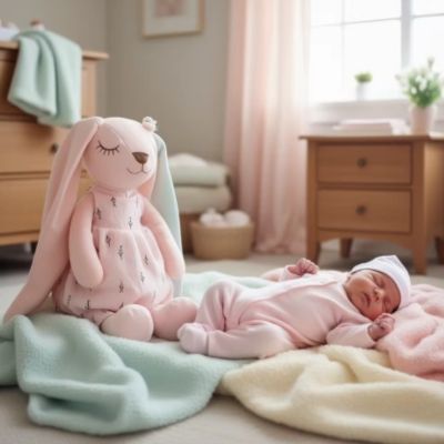doudou bebe lapin rose