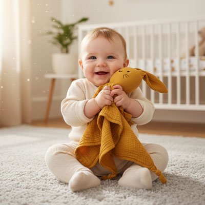 Doudou lapin ultra‑doux pour bébé