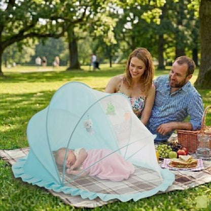 lit bébé moustiquaire protection sommeil bleu filtre protecteur